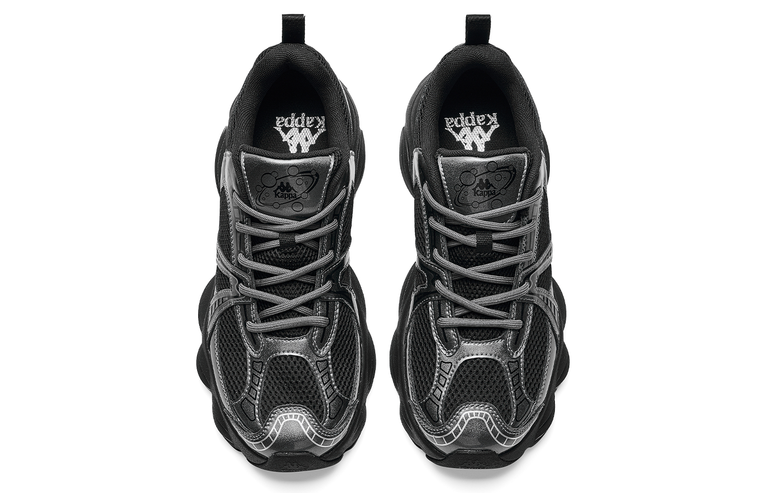 Kappa SERIES Abrasion Resistant Low top Casual Running Shoes Unisex Black Gun Nickel