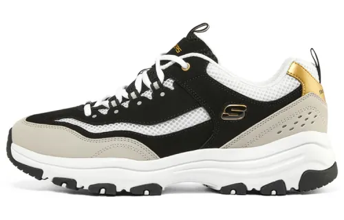 Skechers D'LITES Mesh, Artificial Leather Mid top Chunky Sneakers Men's Black Coffee