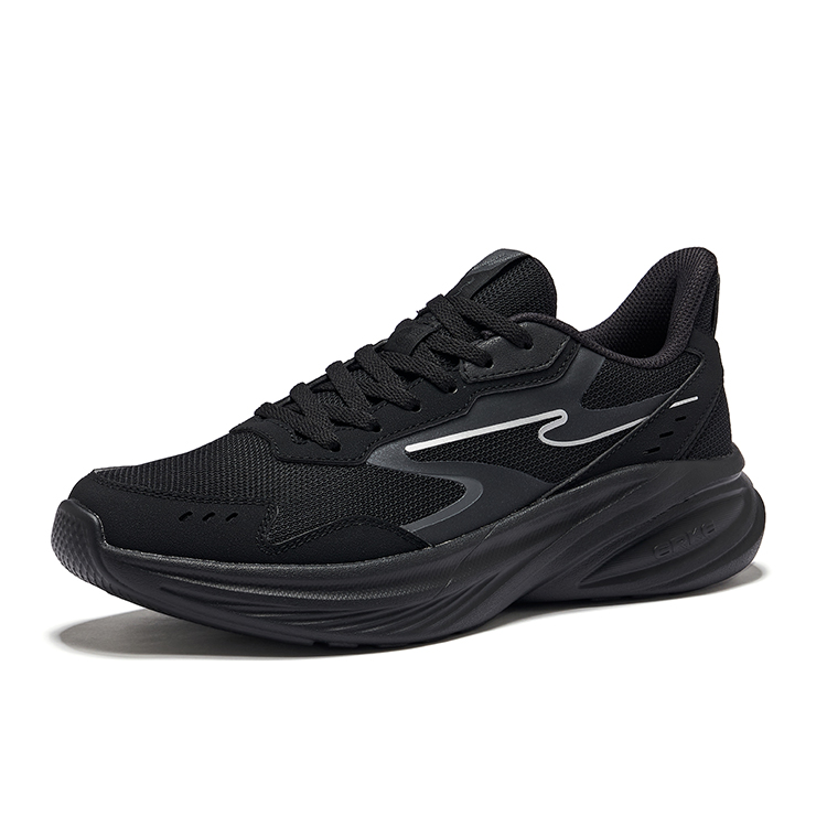 Erke Hunt Slip Resistant Lightweight Rebound Low top Running Shoes Men’s Jet Black