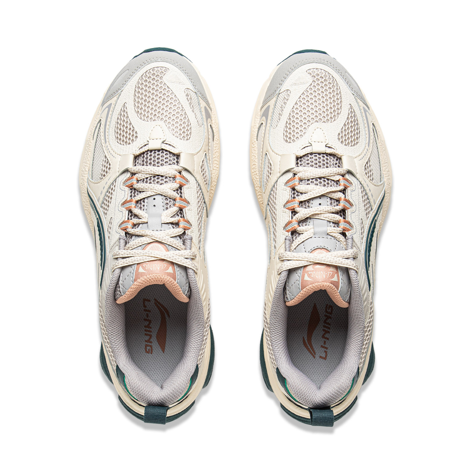 Li Ning Fuyao Boom Cushioning Slip Resistant Abrasion Resistant Rebound Low top Running Shoes Men’s Beige Gray