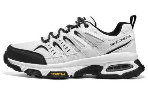 Skechers Skech Air Envoy Soft Sole Cushioning Abrasion Resistant Low top Running Shoes Men's White Black