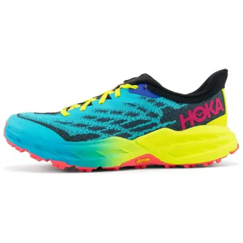 HOKA ONE ONE Speedgoat 5 Comfortable Cushioning Low top Casual Running Shoes Men's Blue Green Red Wide Fit