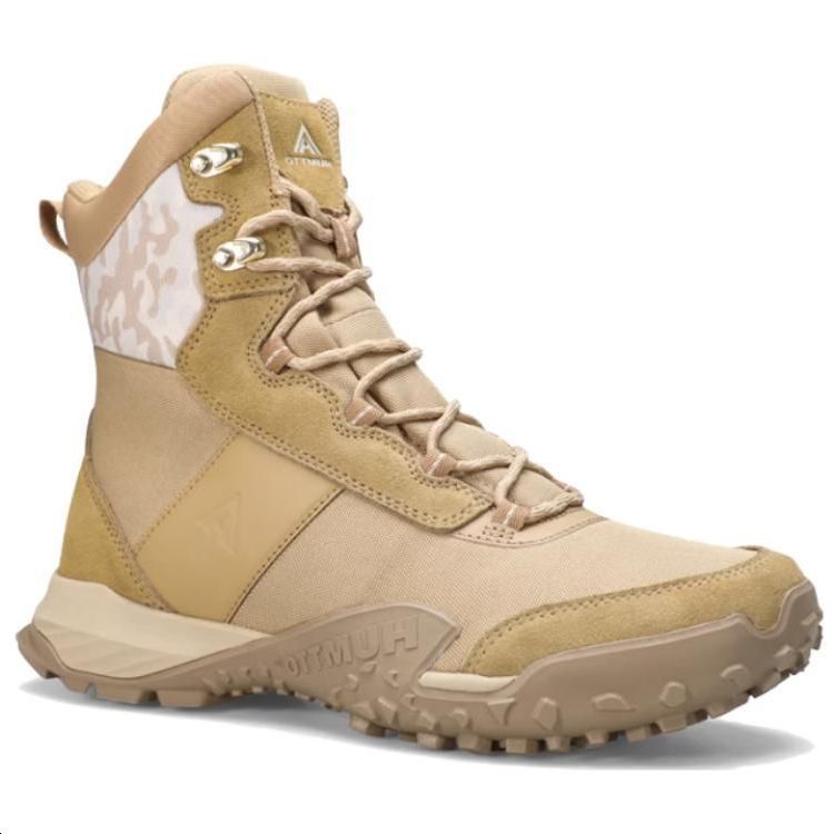 HUMTTO Slip Resistant Abrasion Resistant Slip Resistant Abrasion Resistant High top Outdoor Shoes Men’s Brown Yellow