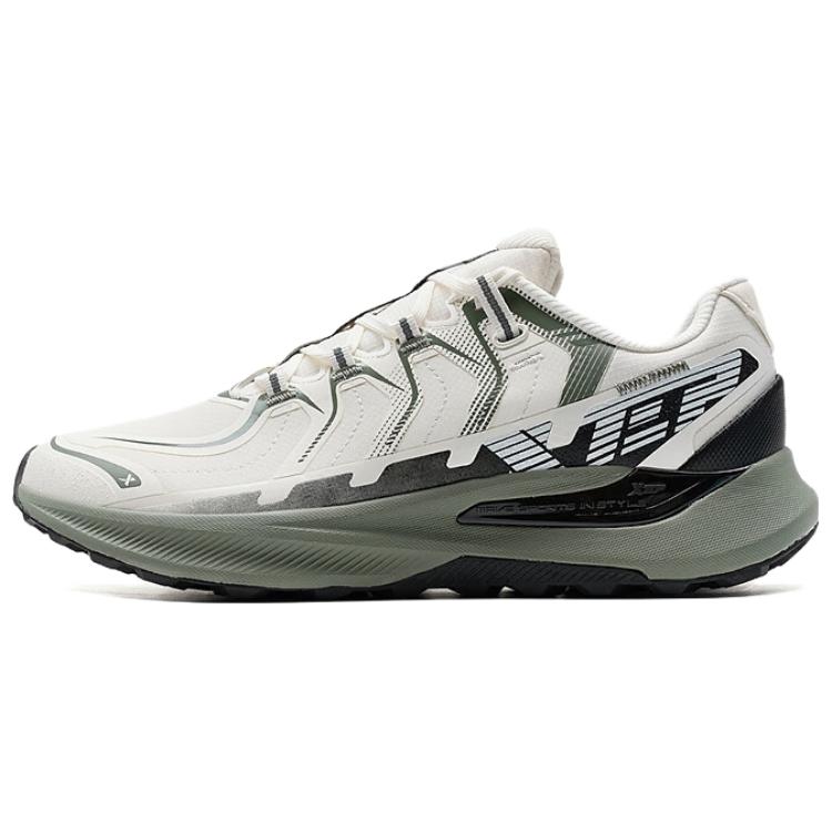 XTEP Cushioning Slip Resistant Abrasion Resistant Low top Casual Running Shoes Men’s White Black Green