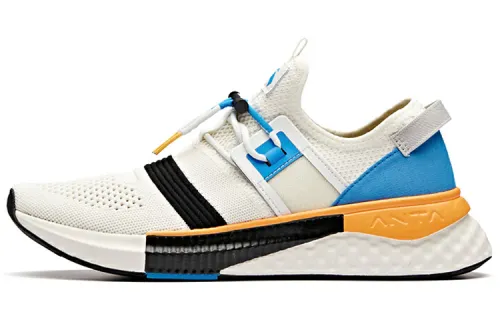 Anta Comfortable Lightweight Rebound Low top Running Shoes Men's White Blue