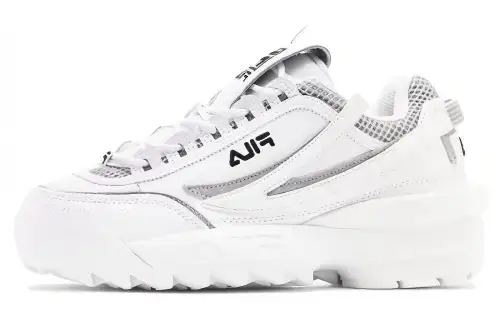 FILA Distorter Abrasion Resistant Lightweight Wear resistant And Lightweight Low top Chunky Sneakers Women's White