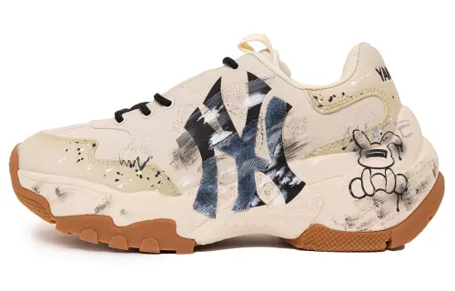 MLB Big Ball Chunky Trappers Slip Resistant, Abrasion Resistant, Height Increasing Low top Chunky Sneakers Unisex Beige