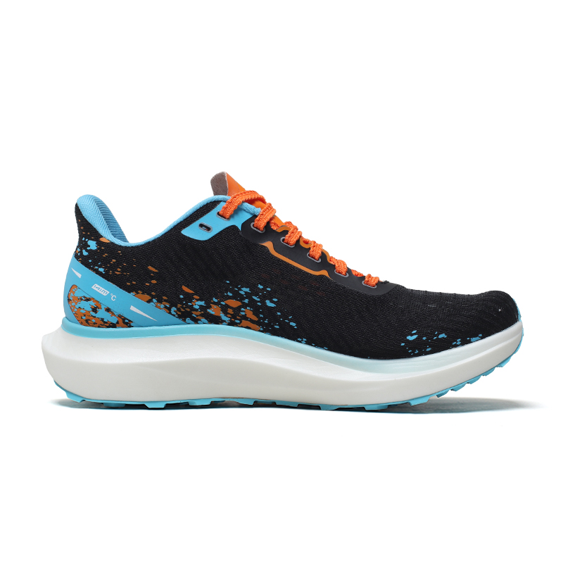 AVOCCO Gragle Mesh Cushioning Slip Resistant Abrasion Resistant Breathable Low top Running Shoes Unisex Lava Black