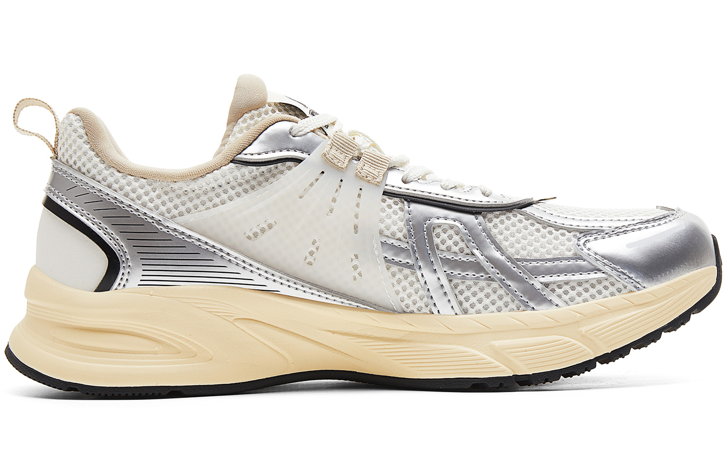 PEAK Cushioning Slip Resistant Rebound Abrasion Resistant Low top Casual Running Shoes Women’s White Silver Black