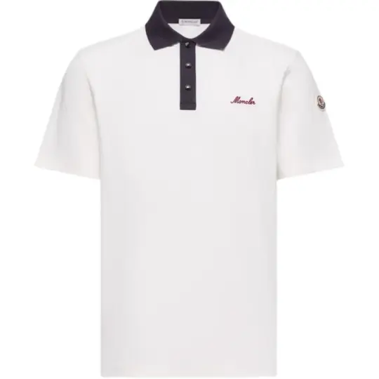 Moncler SS26 SS26 повседневная мужская рубашка-поло с короткими рукавами и вышитым логотипом