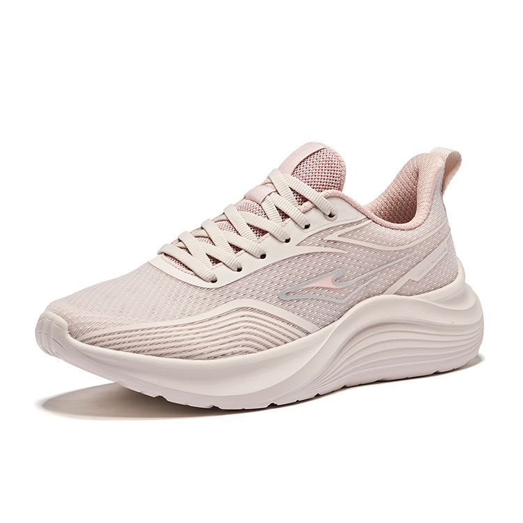 Erke Fabric Cushioning Rebound Cushioning Rebound Low top Casual Running Shoes Women’s Painted Gray Clay Pink