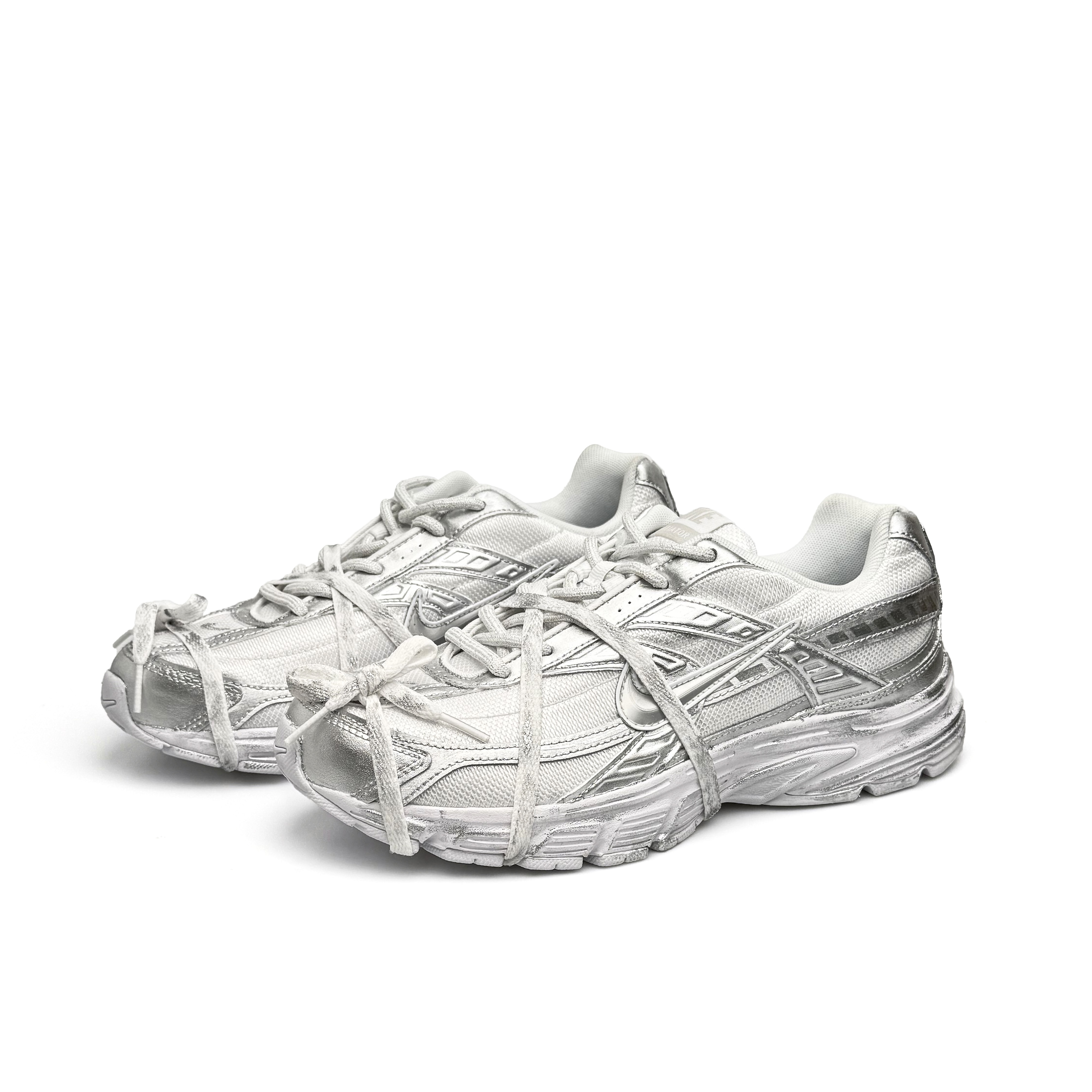 Nike Initiator Abrasion Resistant Low top Running Shoes Unisex White Gray Silver