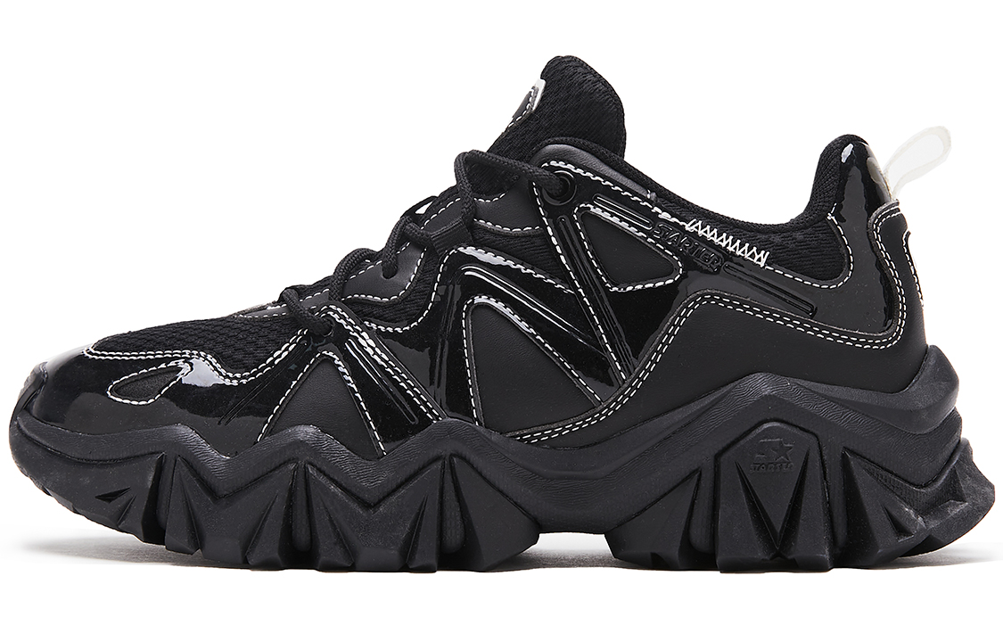 STARTER Textile, Synthetic Leather Wear resistant And Lightweight Low top Chunky Sneakers Women's Black