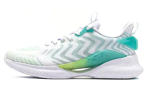 Xtep Hydrogen Wind 4.0, comfortable and versatile, shock-absorbing, non-slip and wear-resistant, low-top running shoes, men's white and green