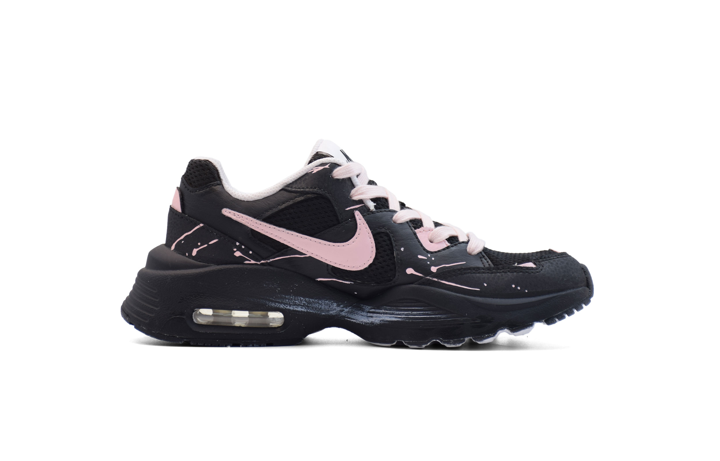 Nike Air Max Fusion Slip Resistant Low top Running Shoes Women’s Black Pink