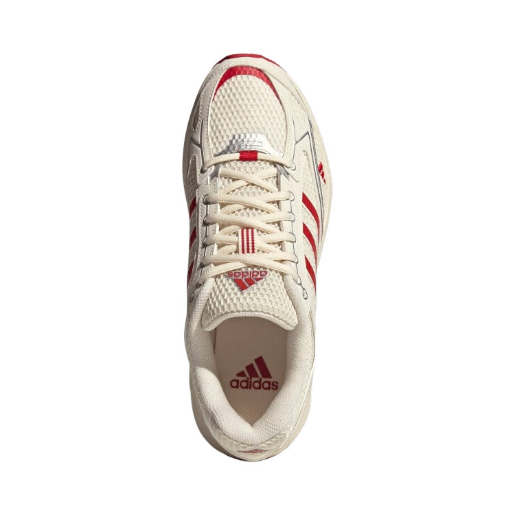Adidas Spiritain 2000 PU, Textile, Synthetic Leather Low top Casual Running Shoes Unisex White Red Silver