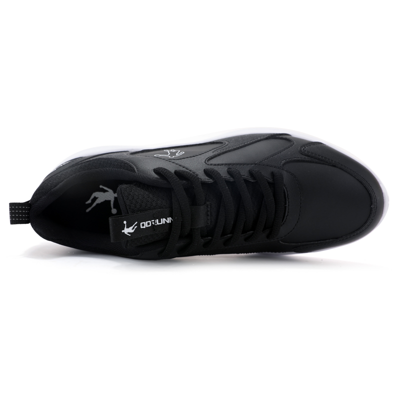 QIAODAN Slip Resistant Abrasion Resistant Low top Casual Running Shoes Men’s Black White