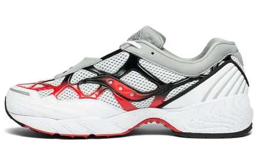 saucony Grid Web White Grey Red