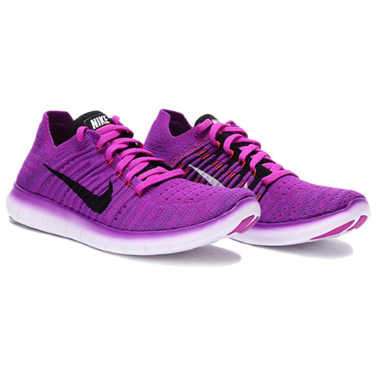 Nike Free RN Flyknit Slip Resistant Abrasion Resistant Low top Casual Running Shoes Women’s Purple