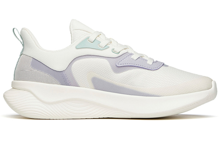 Anta Running Collection Cushioning Slip Resistant Abrasion Resistant Low top Running Shoes Women’s White Purple