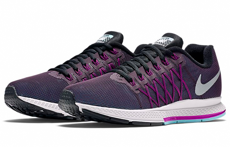 Nike Air Zoom Prestige Fabric Cushioning Slip Resistant Low top Running Shoes Women’s Black Purple