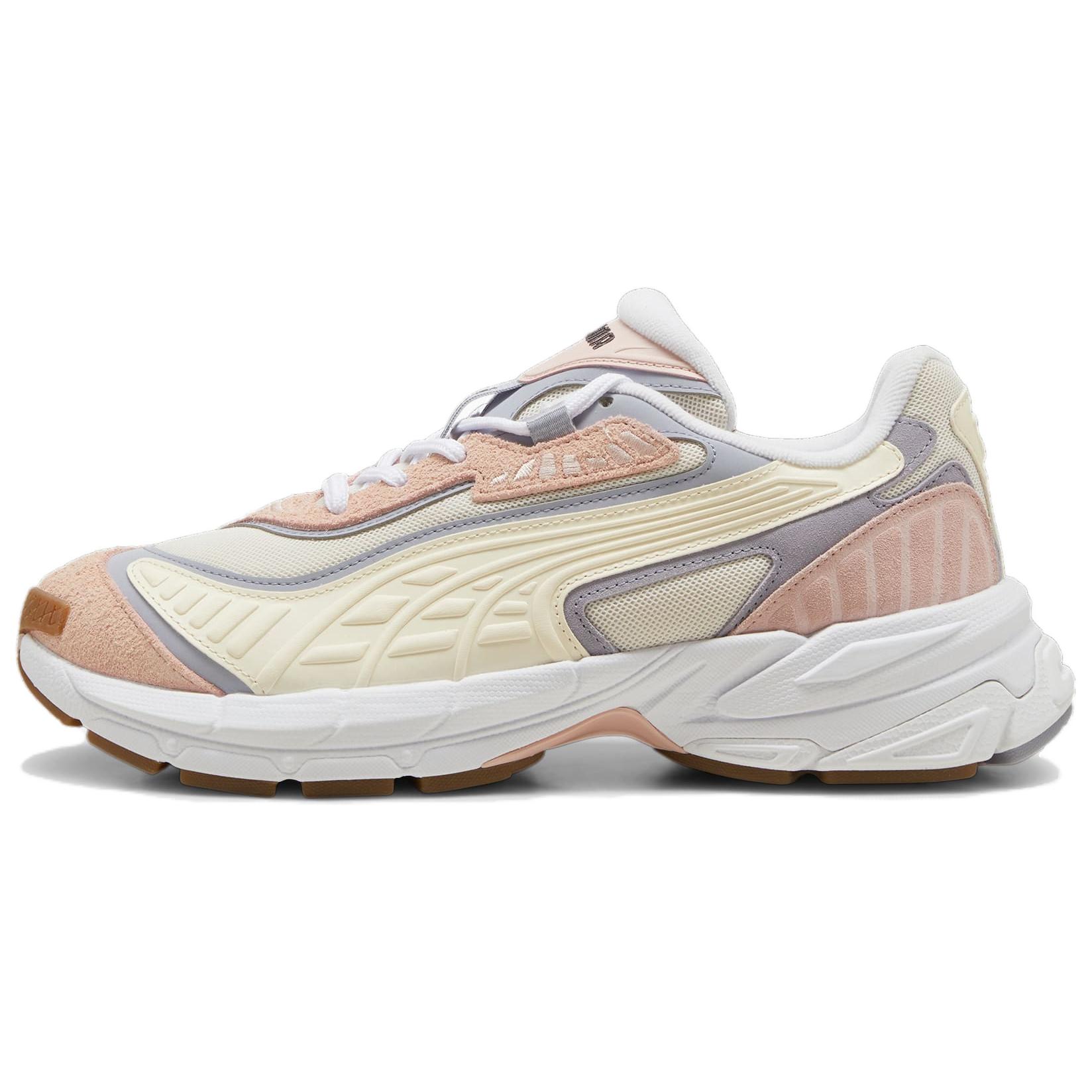 PUMA Velophasis Cushioning Abrasion Resistant Cushioning, Wear Resistant Low top Casual Running Shoes Unisex Beige Pink