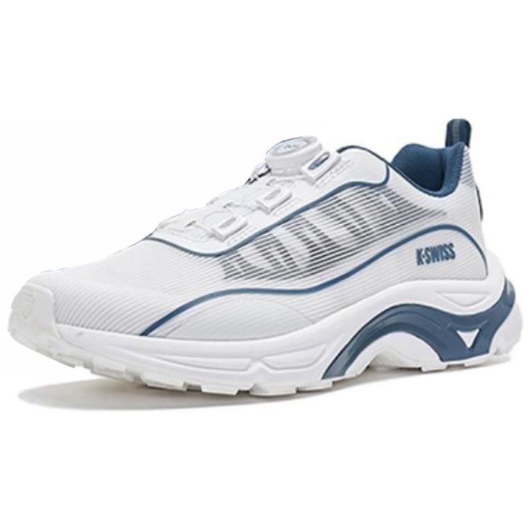 K·SWISS Slip Resistant Abrasion Resistant Low top Running Shoes Unisex White Blue