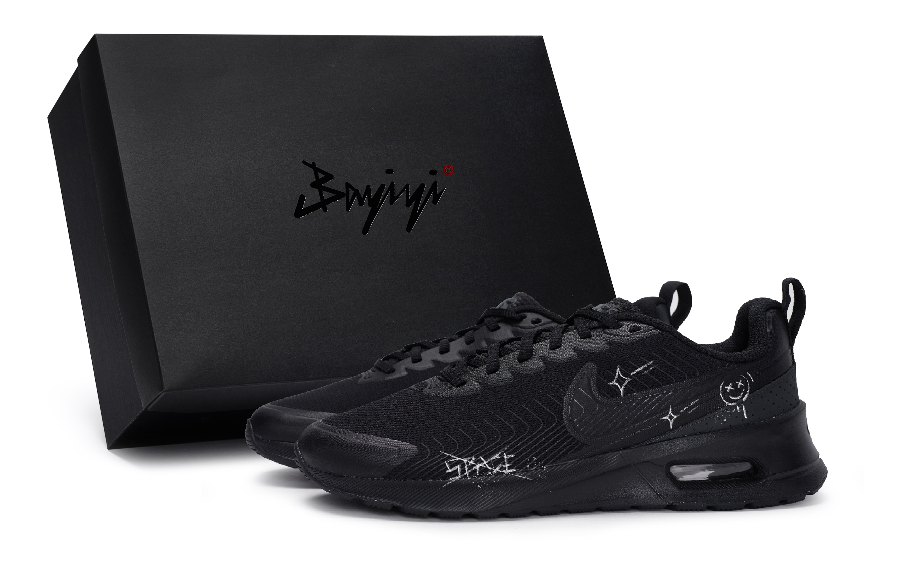 Nike Air Max 1 Slip Resistant Abrasion Resistant Slip Resistant Abrasion Resistant Low top Running Shoes Unisex Black