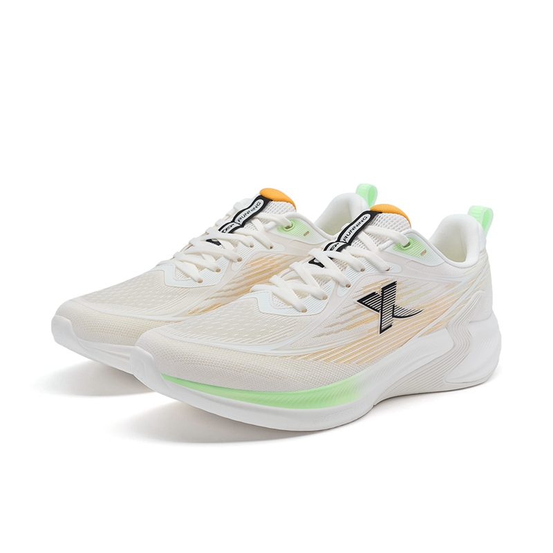 XTEP Cushioning Breathable Low top Running Shoes Men’s White Orange Green