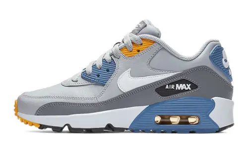 Nike Air Max 90 Ltr Leather Low Top Grey/Blue Gs