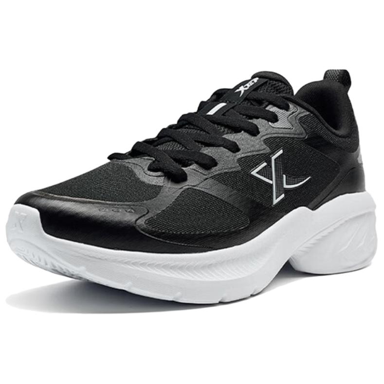 XTEP Comfortable And Trendy Slip Resistant Abrasion Resistant Low top Running Shoes Men’s Black White
