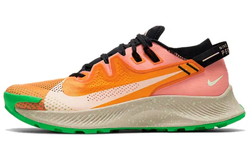 Nike Pegasus Trail 2 Comfortable and Versatile Mesh Fabric Shock-Absorbing and Non-Slip Low-top Running Shoes Men's Orange Pink Green