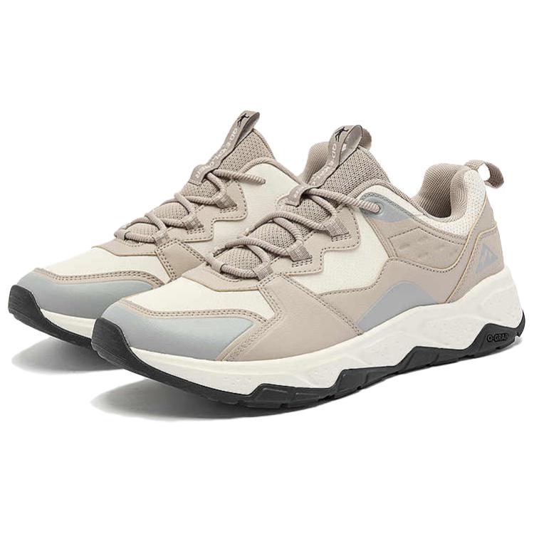 QIAODAN Slip Resistant Abrasion Resistant Slip Resistant Abrasion Resistant Low top Outdoor Shoes Men’s Beige Gray