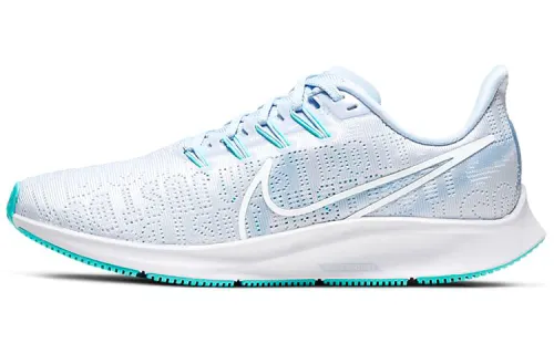 Nike Pegasus 36 Comfortable Sports Shock Absorbing Anti-Slip Low-top Running Shoes Women's White Blue Versatile