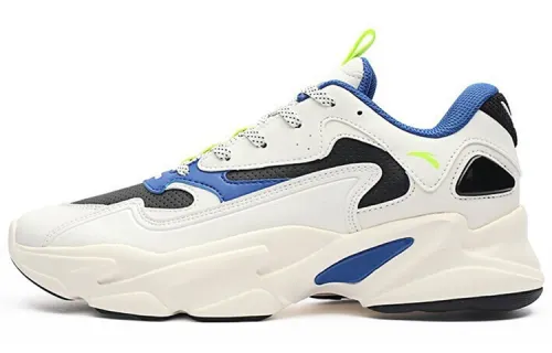 Anta Life Collection Slip Resistant Abrasion Resistant Low top Chunky Sneakers Men's White Black Blue