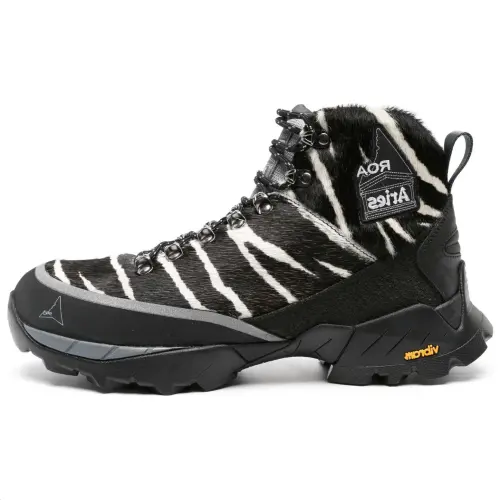 Roa x Aries Andreas zebra-print boots