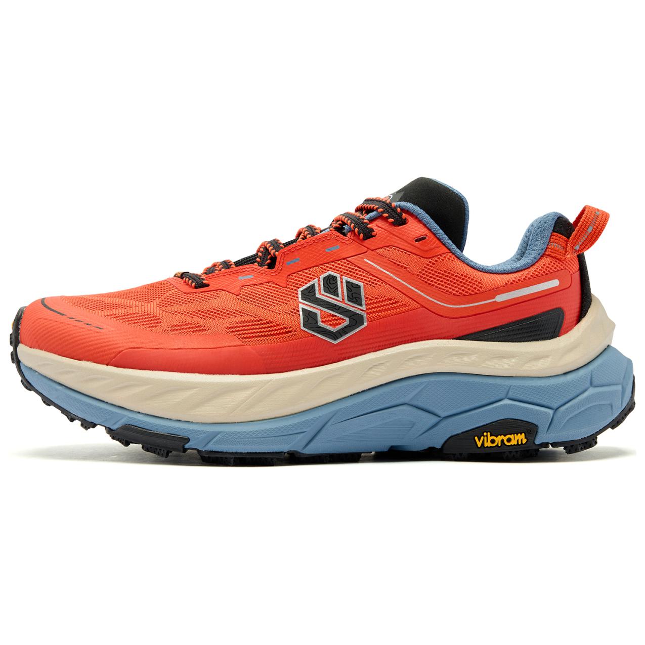 QIAODAN Mountain God 2.0 Running Shoes Men’s Low Top Bright Orange/Shadow Blue