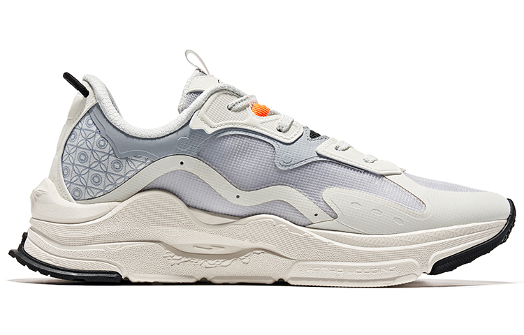 Erke Slip Resistant Abrasion Resistant Low top Running Shoes Men’s White Gray