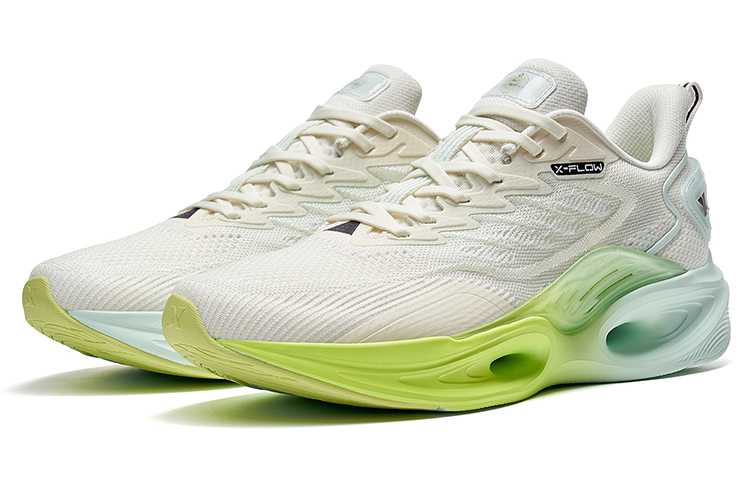 XTEP Fabric Cushioning Slip Resistant Abrasion Resistant Low top Running Shoes Men's Vanilla Yellow