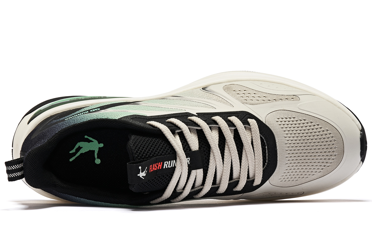 QIAODAN Abrasion Resistant Breathable Low top Running Shoes Men’s Gray Green Black