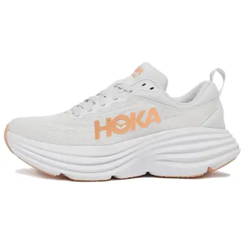 HOKA ONE ONE Bondi 8 simple, comfortable, non-slip, wear-resistant, low-top casual urban commuting running shoes, women's beige
