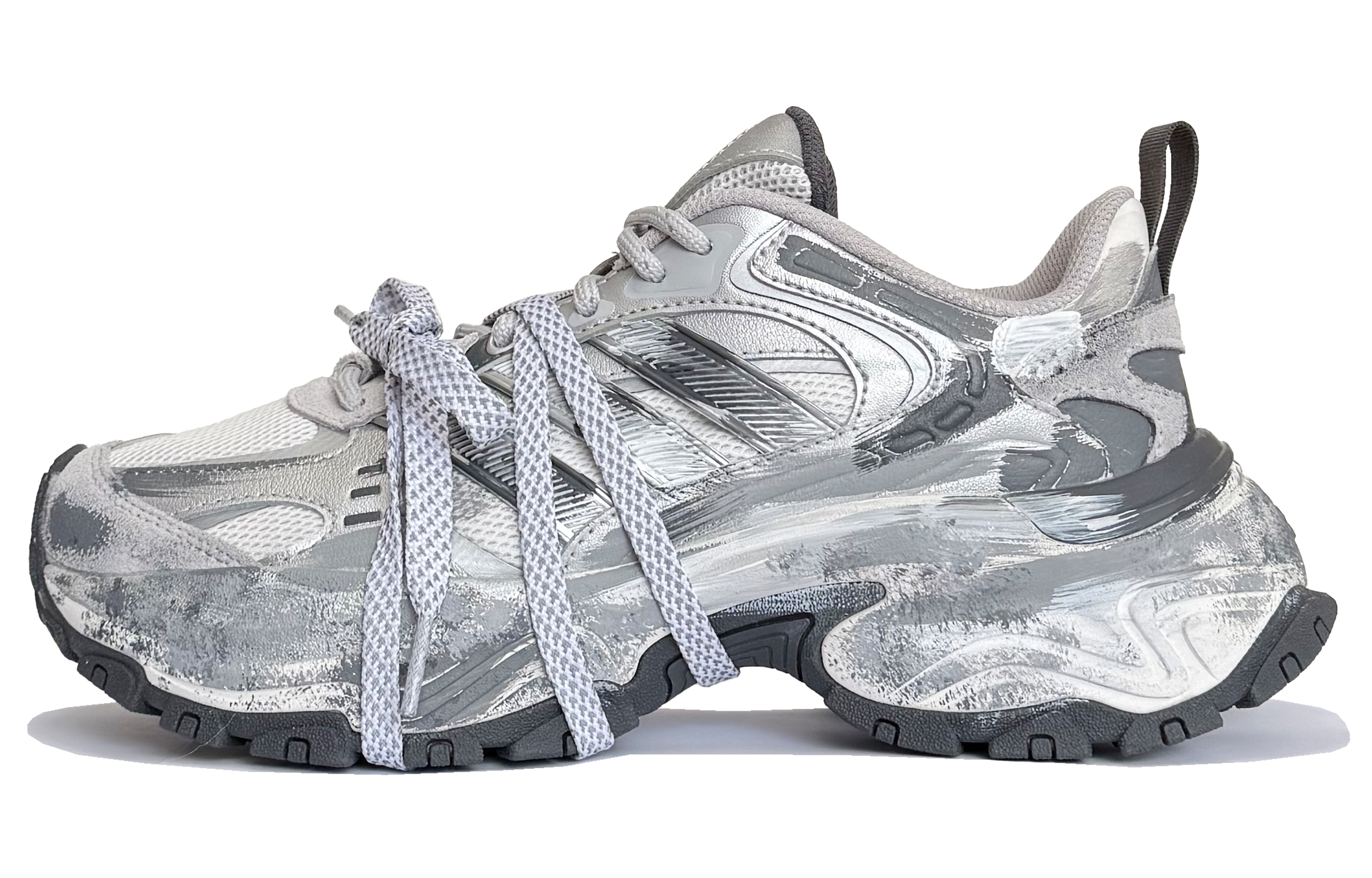 Adidas SHADOW FEVER Slip Resistant Height Increasing Low top Running Shoes Unisex Gray