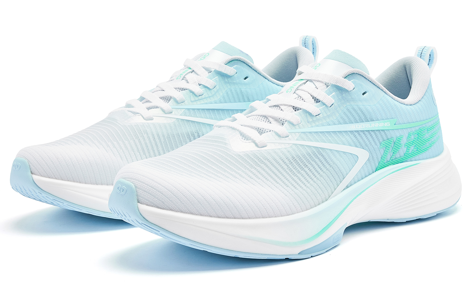 QIAODAN Cushioning Slip Resistant Abrasion Resistant Low top Q KUNGFU PRO Casual Running Shoes Men’s White Blue