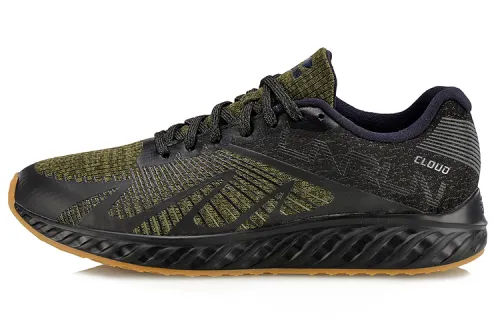 Li Ning Cloud 4 Flame Reflective Low top Running Shoes Unisex Black Green