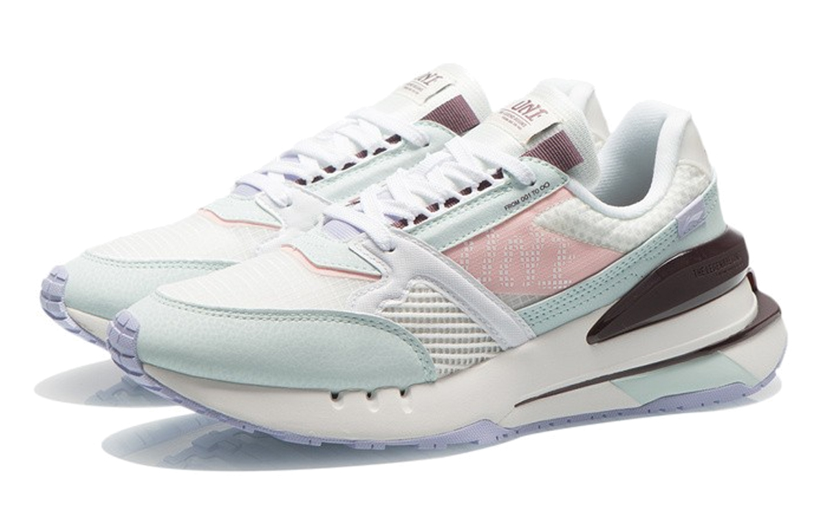 Li Ning Slip Resistant, Abrasion Resistant, Lightweight Low top Running Shoes Women’s White Blue