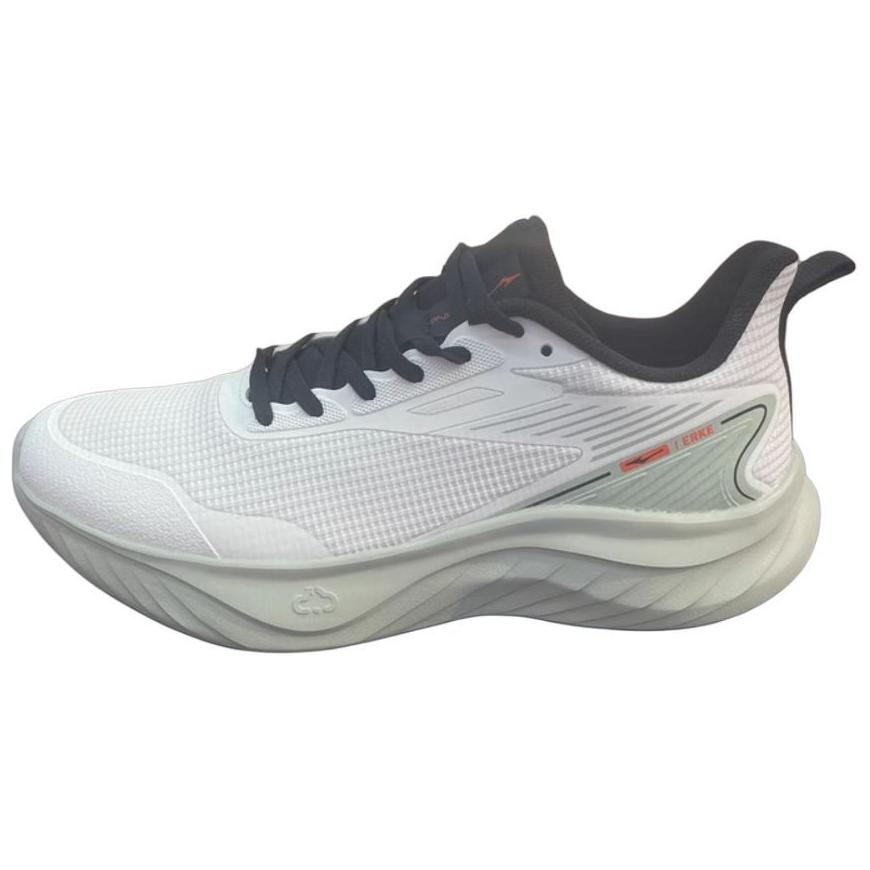 Erke Synthetic Leather Cushioning, Wear Resistant Low top Casual Running Shoes Men’s White