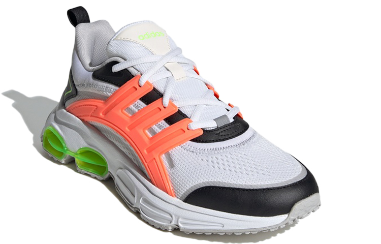 Adidas Neo Quadcube CC Fabric Slip Resistant Low top Marathon Running Shoes Women’s White Orange Green