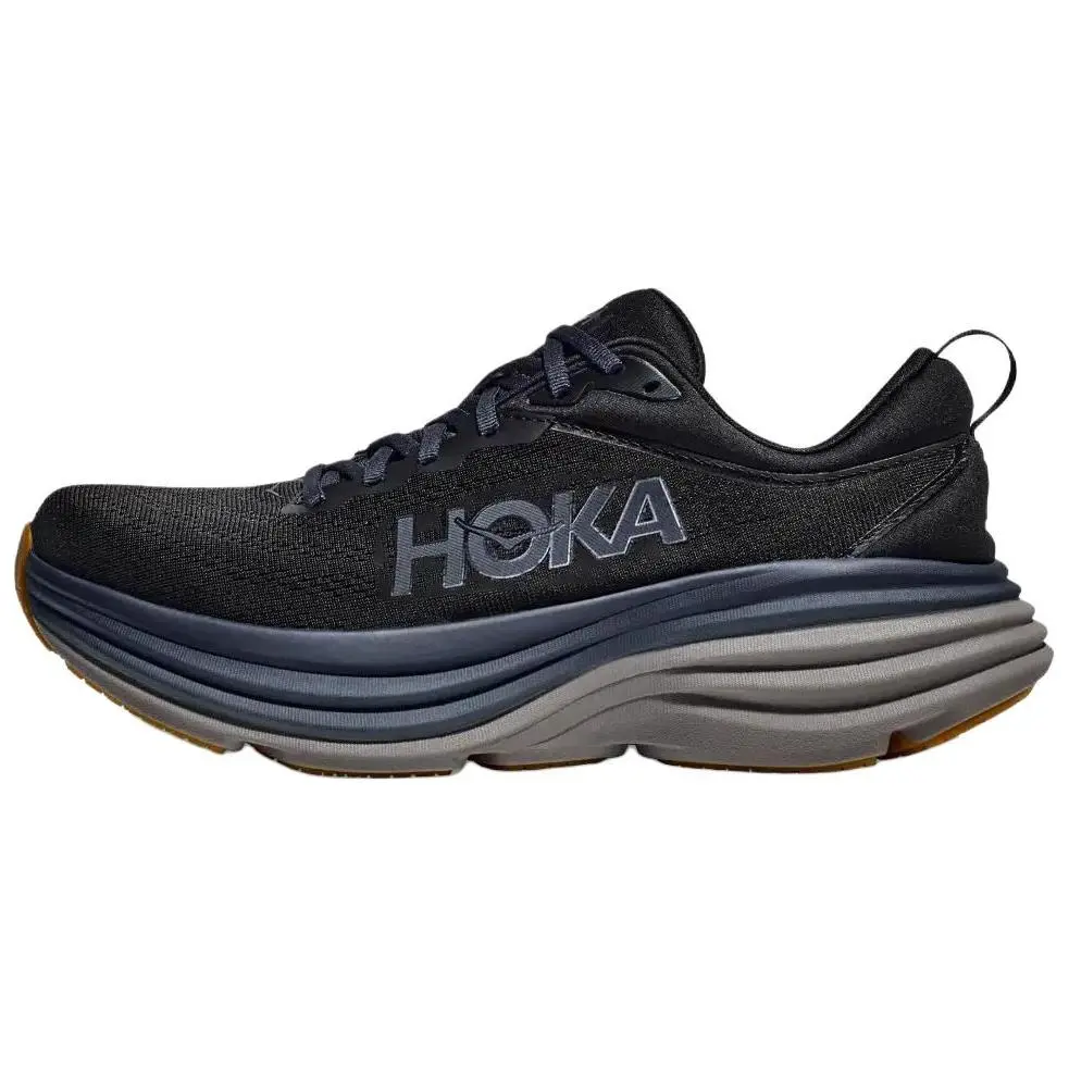 HOKA ONE ONE Bondi 8 Slip Resistant Abrasion Resistant Low top Running Shoes Men's Black