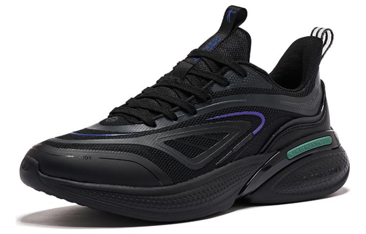 QIAODAN Comfortable Cushioning Slip Resistant Abrasion Resistant Low top Casual Running Shoes Men’s Black