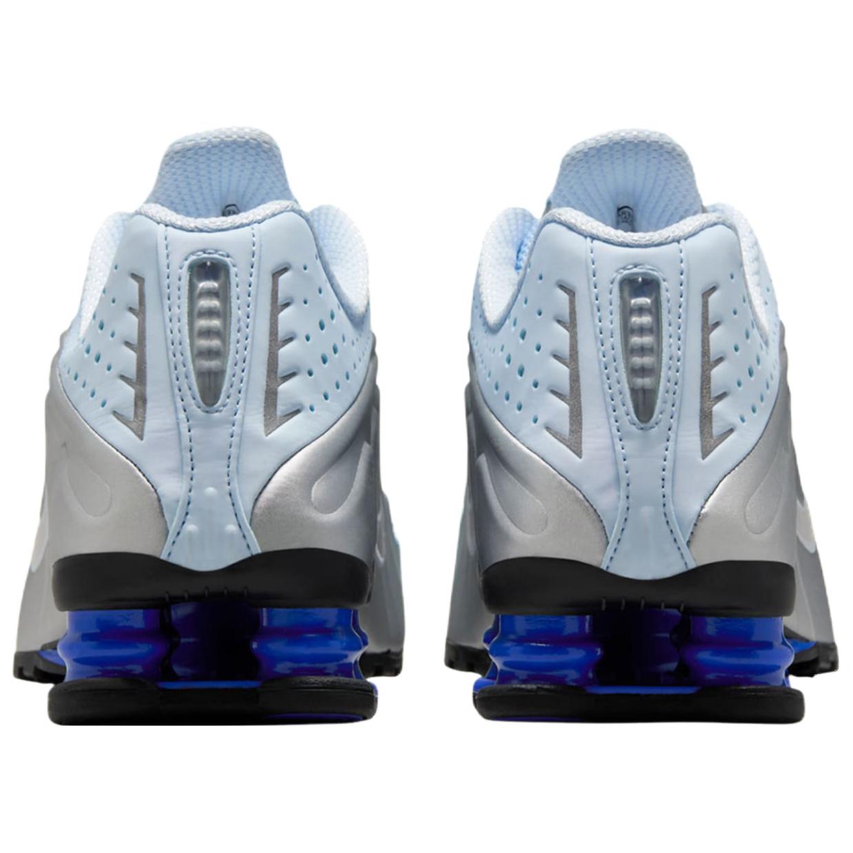 Nike Shox R4 Slip Resistant Abrasion Resistant Low top Casual Running Shoes Women’s Silver Blue